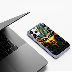 Чехол iPhone 11 Pro матовый Египетские фараоны, цвет: 3D-светло-сиреневый — фото 2