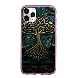 Чехол iPhone 11 Pro матовый Дерево друидов, цвет: 3D-фиолетовый
