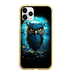 Чехол iPhone 11 Pro матовый Halloween - ночная сова, цвет: 3D-желтый