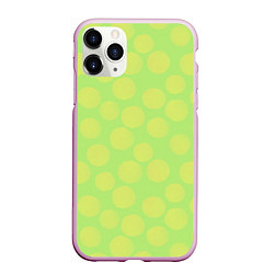 Чехол iPhone 11 Pro матовый Зеленый крупный горох геометрический орнамент