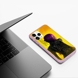 Чехол iPhone 11 Pro матовый Cyberpunk 2077: Songbird, цвет: 3D-розовый — фото 2