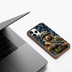 Чехол iPhone 11 Pro матовый Снайпер русский медведь, цвет: 3D-коричневый — фото 2