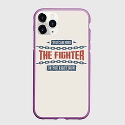 Чехол iPhone 11 Pro матовый The fighter, цвет: 3D-фиолетовый
