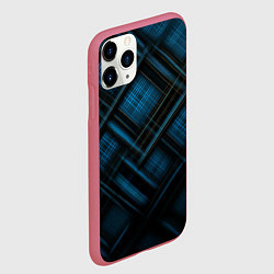 Чехол iPhone 11 Pro матовый Тёмно-синяя шотландская клетка, цвет: 3D-малиновый — фото 2