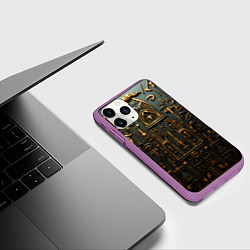 Чехол iPhone 11 Pro матовый Паттерн в древне-египетском стиле, цвет: 3D-фиолетовый — фото 2
