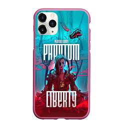 Чехол iPhone 11 Pro матовый Cyberpunk 2077 Phantom Liberty, цвет: 3D-малиновый