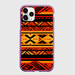 Чехол iPhone 11 Pro матовый Узор в этническом стиле масаев, цвет: 3D-фиолетовый