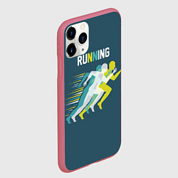 Чехол iPhone 11 Pro матовый Бег, цвет: 3D-малиновый — фото 2
