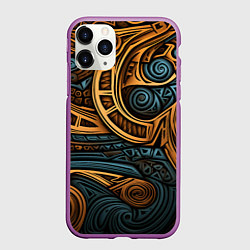 Чехол iPhone 11 Pro матовый Паттерн в викингском стиле, цвет: 3D-фиолетовый