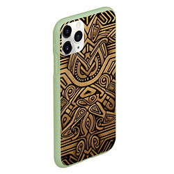 Чехол iPhone 11 Pro матовый Орнамент в стиле викингов, цвет: 3D-салатовый — фото 2