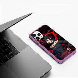 Чехол iPhone 11 Pro матовый Шэдоухарт - красные разводы, цвет: 3D-фиолетовый — фото 2