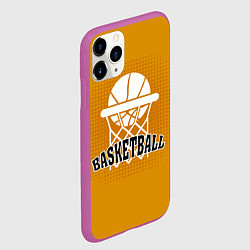 Чехол iPhone 11 Pro матовый Basketball - кольцо и мяч, цвет: 3D-фиолетовый — фото 2