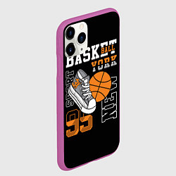 Чехол iPhone 11 Pro матовый Basketball New York, цвет: 3D-фиолетовый — фото 2