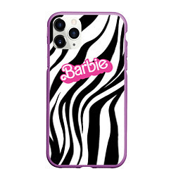 Чехол iPhone 11 Pro матовый Ретро Барби - паттерн полосок зебры, цвет: 3D-фиолетовый