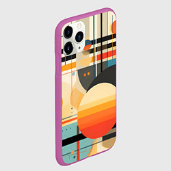 Чехол iPhone 11 Pro матовый Стильная геометрия, цвет: 3D-фиолетовый — фото 2
