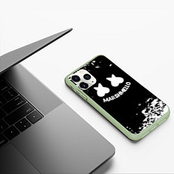 Чехол iPhone 11 Pro матовый Marshmello splash, цвет: 3D-салатовый — фото 2