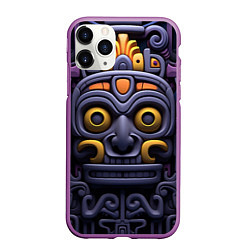 Чехол iPhone 11 Pro матовый Орнамент в стиле ацтеков, цвет: 3D-фиолетовый