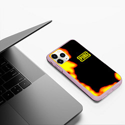 Чехол iPhone 11 Pro матовый PlayerUnknowns Battlegrounds fire, цвет: 3D-розовый — фото 2