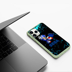 Чехол iPhone 11 Pro матовый Sonic sega game, цвет: 3D-салатовый — фото 2