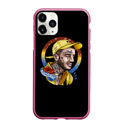 Чехол iPhone 11 Pro матовый Lil Peep music, цвет: 3D-малиновый