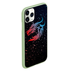 Чехол iPhone 11 Pro матовый Дракон млечный путь, цвет: 3D-салатовый — фото 2
