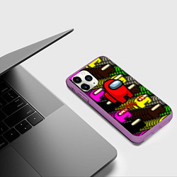 Чехол iPhone 11 Pro матовый Among us games, цвет: 3D-фиолетовый — фото 2