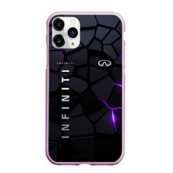 Чехол iPhone 11 Pro матовый Infiniti - плиты с эффектом свечения, цвет: 3D-розовый