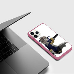 Чехол iPhone 11 Pro матовый Альбедо гео персонаж, цвет: 3D-малиновый — фото 2