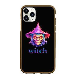 Чехол iPhone 11 Pro матовый Cartoon witch, цвет: 3D-коричневый