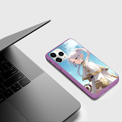 Чехол iPhone 11 Pro матовый Фрирен и небо - эльфийка, цвет: 3D-фиолетовый — фото 2