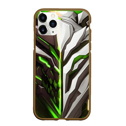 Чехол iPhone 11 Pro матовый Броня адская и райская зелёная, цвет: 3D-коричневый