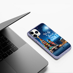 Чехол iPhone 11 Pro матовый Москва новогодняя, цвет: 3D-светло-сиреневый — фото 2