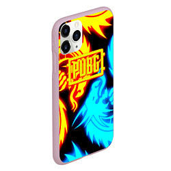 Чехол iPhone 11 Pro матовый PUBG dgragon flame steel, цвет: 3D-розовый — фото 2