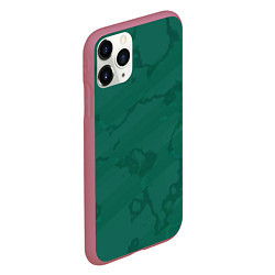 Чехол iPhone 11 Pro матовый Серо-зеленые разводы, цвет: 3D-малиновый — фото 2