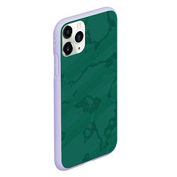 Чехол iPhone 11 Pro матовый Серо-зеленые разводы, цвет: 3D-светло-сиреневый — фото 2