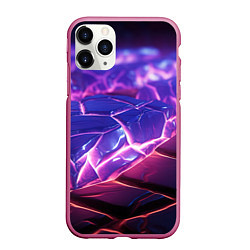 Чехол iPhone 11 Pro матовый Фиолетовые кристалы, цвет: 3D-малиновый