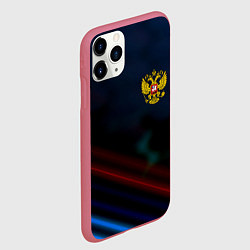 Чехол iPhone 11 Pro матовый Спортивная россия герб, цвет: 3D-малиновый — фото 2