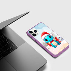 Чехол iPhone 11 Pro матовый Ветрокрылый дракон удачи, цвет: 3D-фиолетовый — фото 2