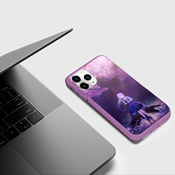 Чехол iPhone 11 Pro матовый Genshin Impact Камисато Аяка, цвет: 3D-фиолетовый — фото 2