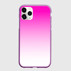 Чехол iPhone 11 Pro матовый Розово-белый градиент, цвет: 3D-фиолетовый