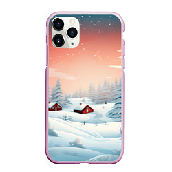 Чехол iPhone 11 Pro матовый Погружение в зимнюю атмосферу, цвет: 3D-розовый