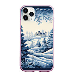 Чехол iPhone 11 Pro матовый Зимняя сказка 2024, цвет: 3D-розовый