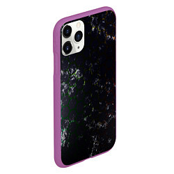 Чехол iPhone 11 Pro матовый Черные узоры, цвет: 3D-фиолетовый — фото 2