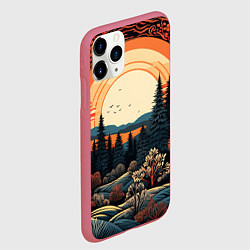 Чехол iPhone 11 Pro матовый Мерцание праздника новогодний орнамент, цвет: 3D-малиновый — фото 2
