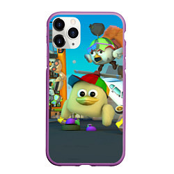 Чехол iPhone 11 Pro матовый Маленький Мальчик Чикен Ган, цвет: 3D-фиолетовый