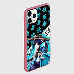 Чехол iPhone 11 Pro матовый Странник - Геншин Импакт, цвет: 3D-малиновый — фото 2