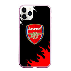 Чехол iPhone 11 Pro матовый Arsenal fc flame, цвет: 3D-розовый