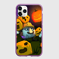 Чехол iPhone 11 Pro матовый Гарибальди Хэллоуин, цвет: 3D-фиолетовый