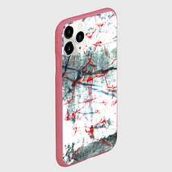 Чехол iPhone 11 Pro матовый Узоры на мраморе, цвет: 3D-малиновый — фото 2