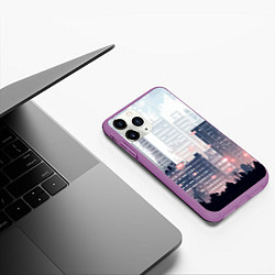 Чехол iPhone 11 Pro матовый Безмятежный город, цвет: 3D-фиолетовый — фото 2